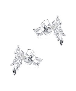 Feathers Silver Stud Earring STS-6400